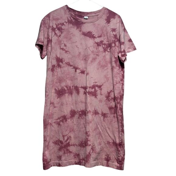Old Navy Dresses & Skirts - Old Navy Women's Small Mauve Pink Tie Dye T-Shirt Dress Casual Crew Neck Boho